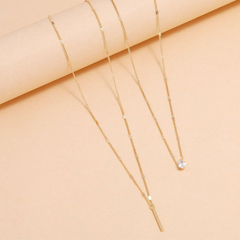 Gold & Silver Double Pendant Necklace