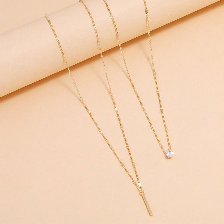 Gold & Silver Double Pendant Necklace