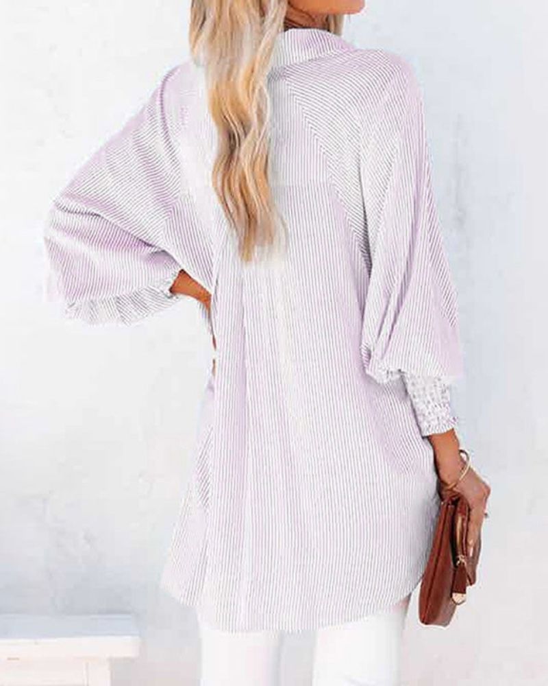 Carela | Striped Shirt with Elastic Sleeves