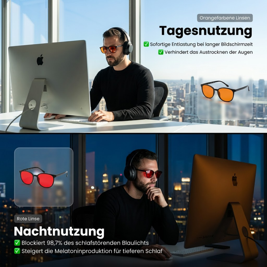 Pure Flow™ Unisex Rotlinsen-Blaulichtbrille