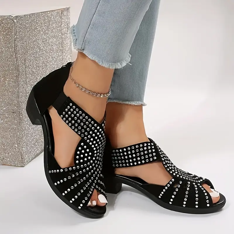 Lisbeth | Crystal Leather Sandals