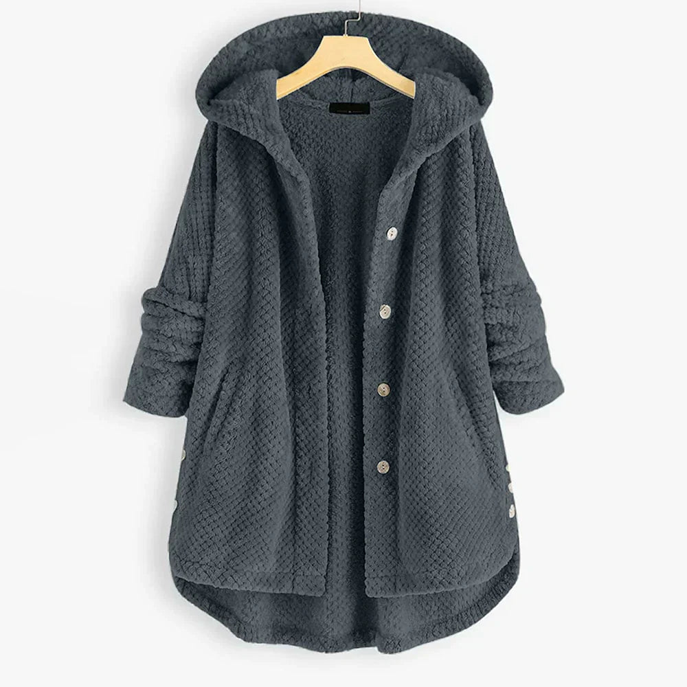Anna | Hooded Ribbed Coat