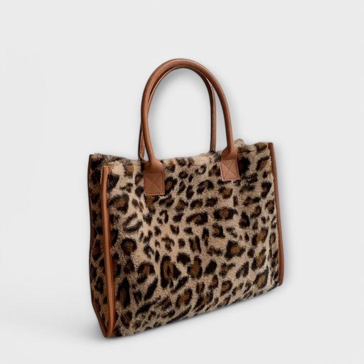 Mia | Chic Leopard Print Plush Tote