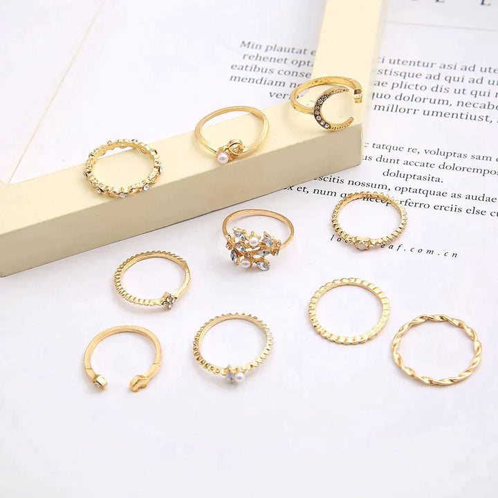10-Pack Bohemian Silver & Gold Plated Rings