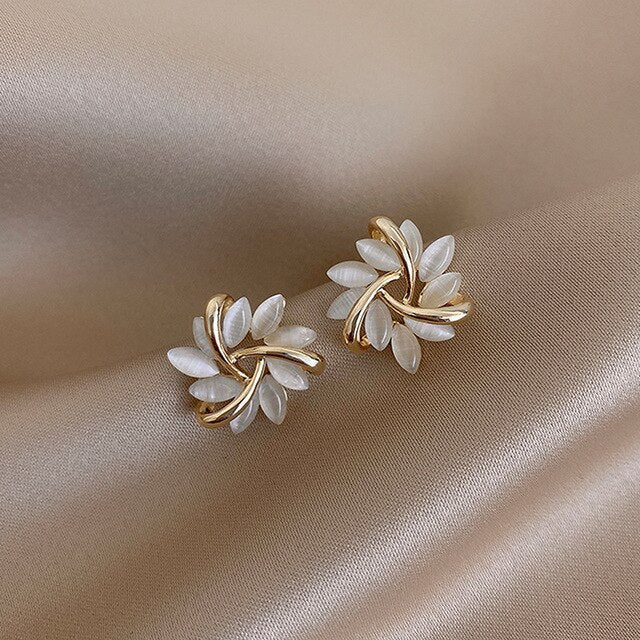 Luxury White Opal Earrings