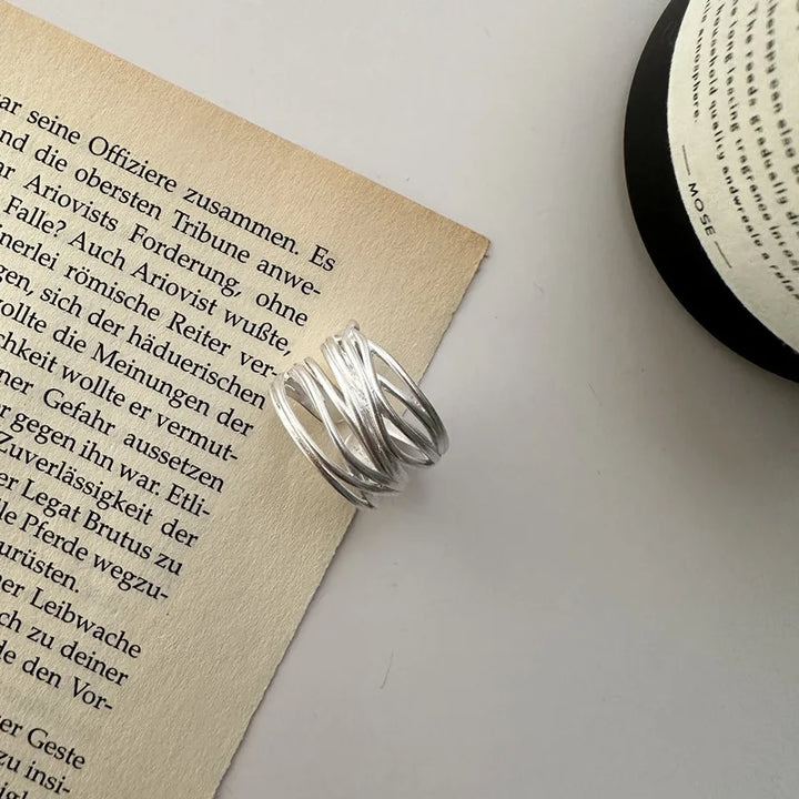 Silver Adjustable Multi-Thread Ring