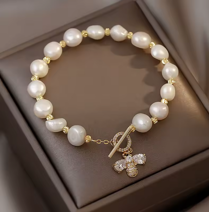 Natural Pearl Charm Bracelet