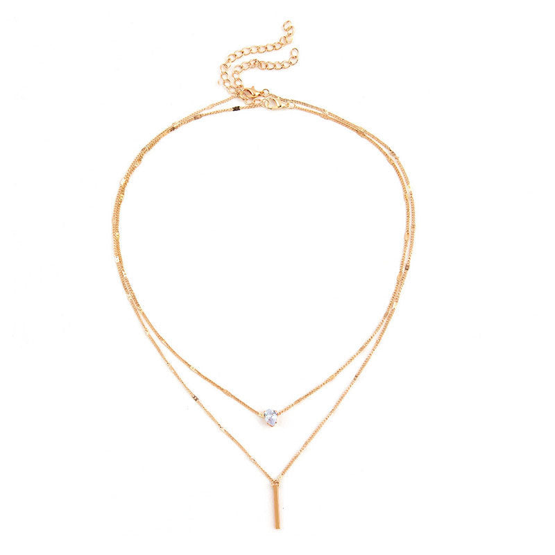 Gold & Silver Double Pendant Necklace