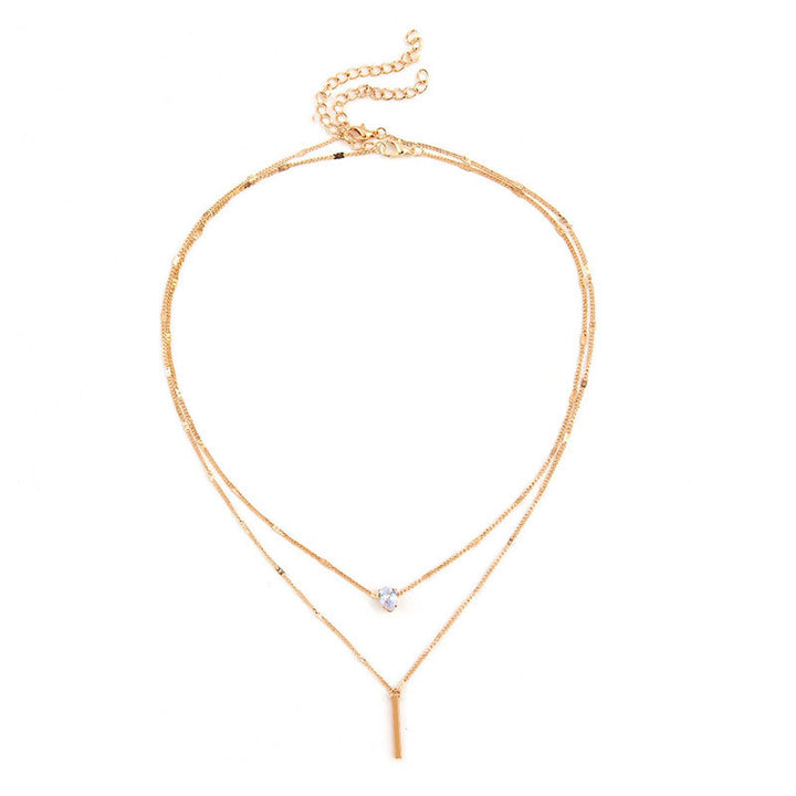 Gold & Silver Double Pendant Necklace