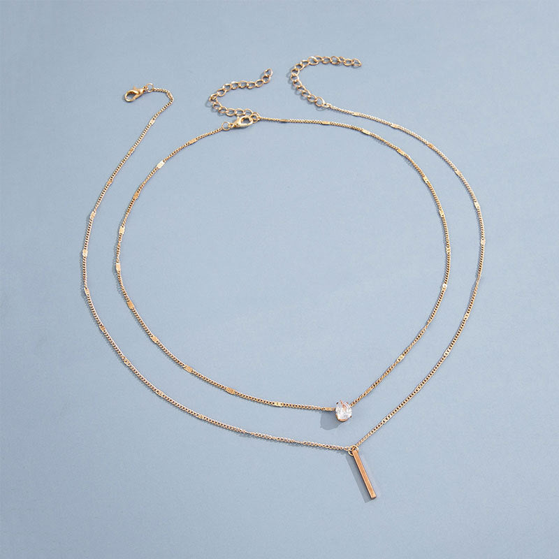 Gold & Silver Double Pendant Necklace