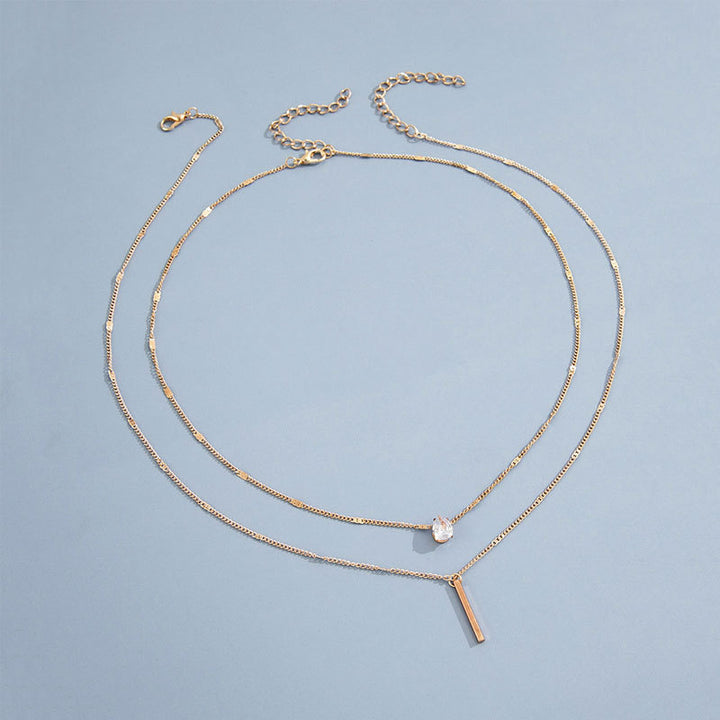 Gold & Silver Double Pendant Necklace