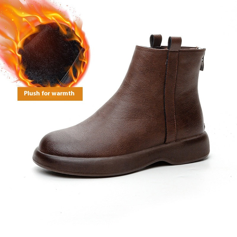 Sophie | Flat Fleece Ankle Boots