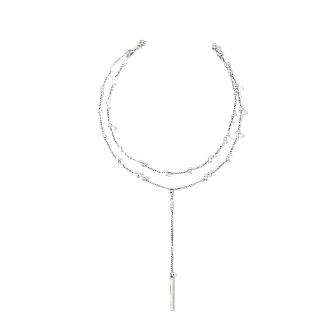 Vintage Silver Pearl Pendant Necklace