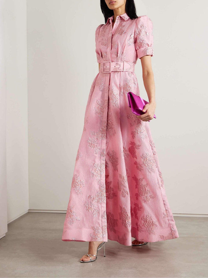Delia | Stylish Floral Maxi Dress with Belt